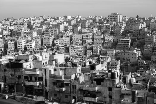 Aerial view of Amman city the capital of Jordan. City scape of Amman. photo