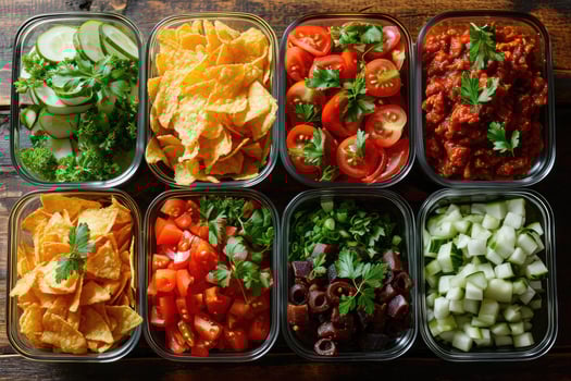 AI generated Snacks in a container professional advertising food photography photo