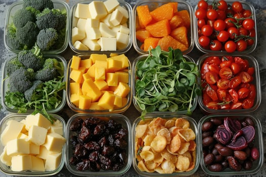 AI generated Snacks in a container professional advertising food photography photo