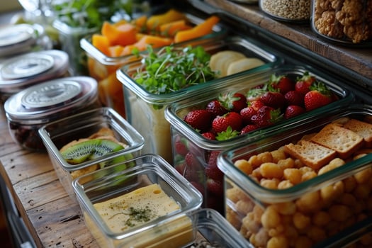 AI generated Snacks in a container professional advertising food photography photo
