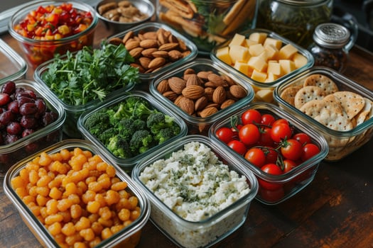 AI generated Snacks in a container professional advertising food photography photo