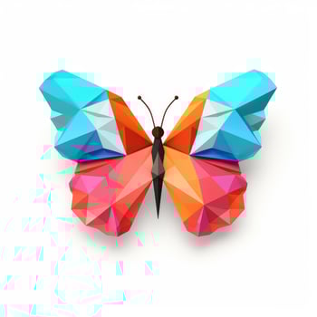 AI generated Colorful Origami butterfly, Unique Paper Polygon Artwork, Ideal Pet Concept, Ai Generated photo