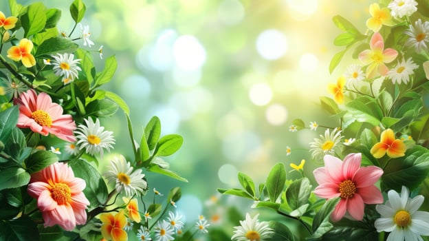 AI generated Beautiful background for flower shop advertising photo