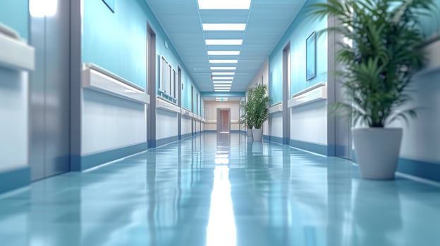 AI generated Beautiful background for hospital advertising photo