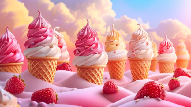 AI generated Beautiful background for ice cream advertising photo