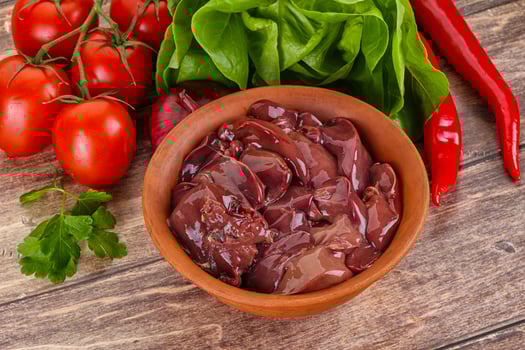 Raw chicken liver for cooking photo