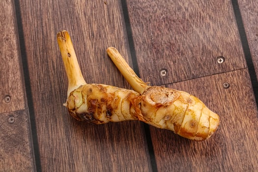 Raw galangal root seasonong aroma photo
