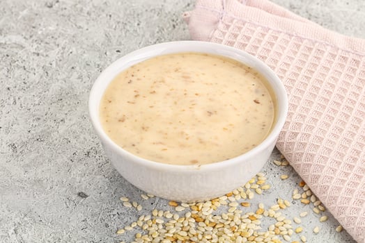 Sesame sauce in the bowl photo