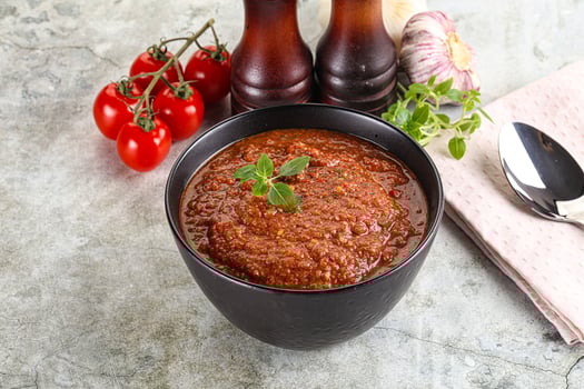Spanish traditional gazpacho tomato soup photo