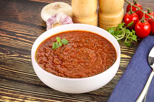 Spanish traditional gazpacho tomato soup photo