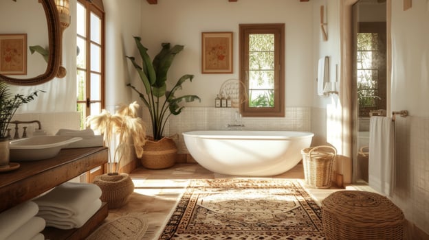 AI generated Bathroom in the Beautiful house photo