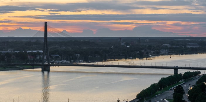 Beautiful aerial Riga view from above. photo
