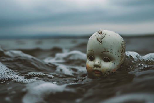 AI generated Doll in the sea photo