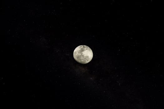 The full moon in the dark night. photo