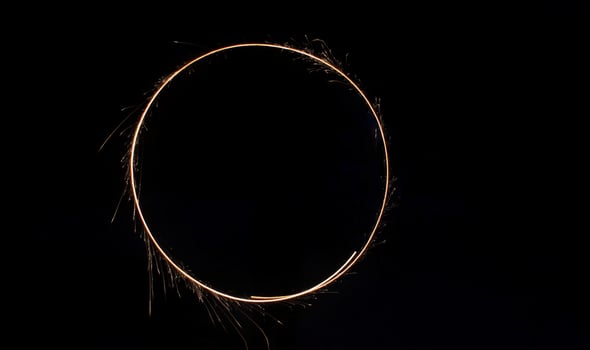 Doctor Strange style ring light with black background and space for text. photo