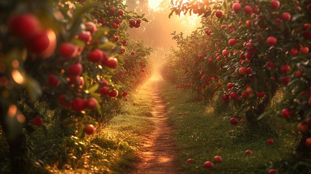 AI generated Lush plum orchard with branches adorned in ripe, velvety fruits, Ai Generated photo