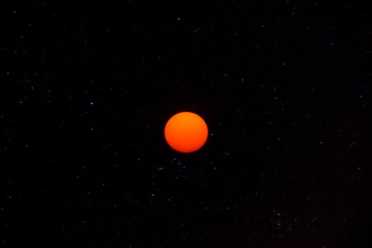 Big sun in the star. photo