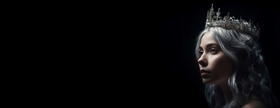 AI generated Dark princess crown banner. Generate ai photo