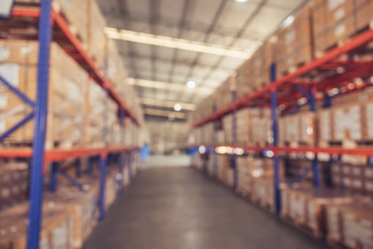 Blur Inventory Warehouse products goods stock factory inventory storage area for background photo