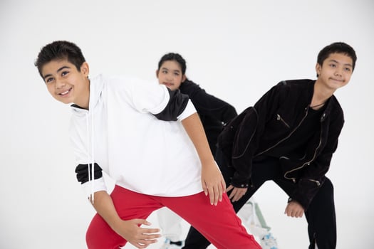 group of kids boy teenager happy enjoy activity dance with friend in dancing class  studio photo