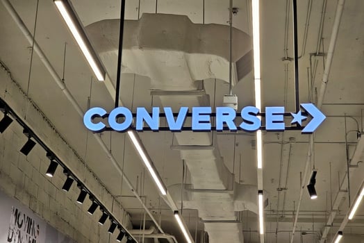 BANGKOK, THAILAND  OCTOBER 12, 2023 Converse Sign. Converse is a famous American footwear that was founded in February 1908. photo