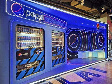 BANGKOK, THAILAND JANUARY 25, 2024 Pepsi fizzy station sign. Pepsi is a carbonated soft drink with a cola flavor, manufactured by PepsiCo. photo