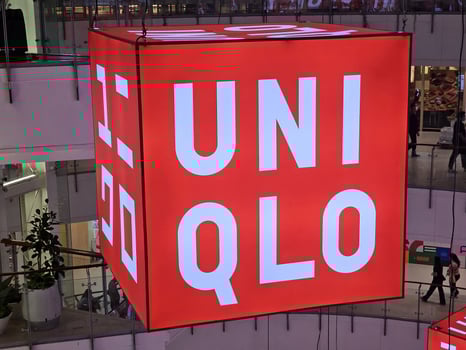 BANGKOK, THAILAND SEPTEMBER 30, 2023 UNIQLO lihgt box sign. Uniqlo Co., Ltd. is a Japanese casual wear designer, manufacturer and retailer that was founded in September 2, 1974. photo