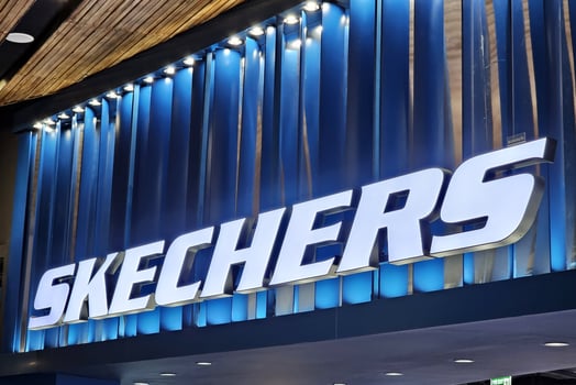 BANGKOK, THAILAND AUGUST 17, 2023 Skechers Sign. Skechers USA Inc is an American multinational footwear company that was founded in 1992. photo