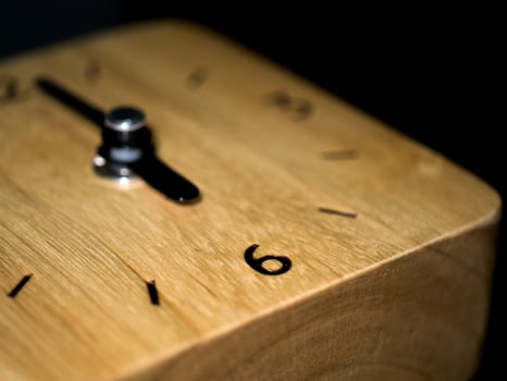 Close-up wooden clock photo