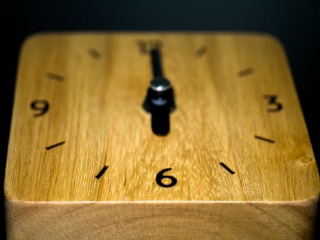 Close-up wooden clock photo