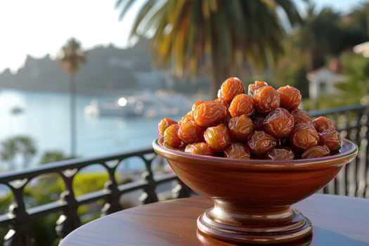 AI generated packaging dates fruits on table professional advertising food photography photo