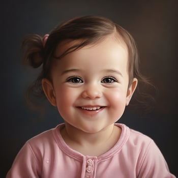 AI generated A portrait of a smart baby smiling photo