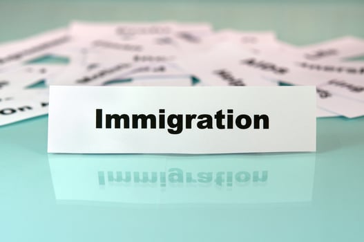 Immigration word sign photo