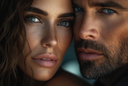 AI generated close-up of a beautiful loving couple photo
