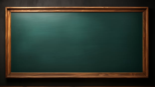 AI generated Empty wooden chalkboard on the wall Education concept with copy space photo