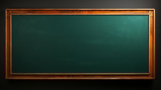 AI generated Empty wooden chalkboard on the wall Education concept with copy space photo