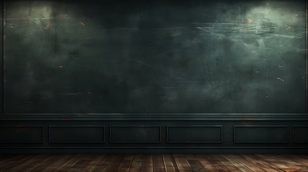 AI generated Empty wooden chalkboard on the wall Education concept with copy space photo