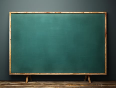 AI generated Empty wooden chalkboard on the wall Education concept with copy space photo