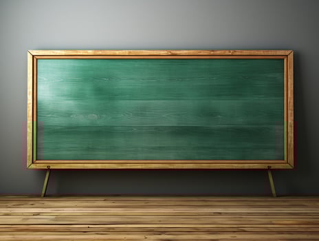 AI generated Empty wooden chalkboard on the wall Education concept with copy space photo