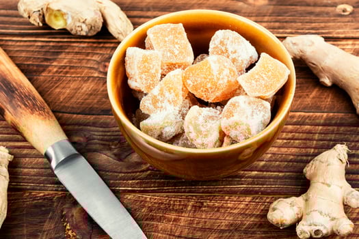 tasty Candied ginger. photo