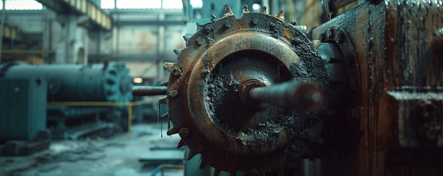 AI generated A detailed journey through the industrial automation and machinery operation in a large-scale manufacturing setting under the glow of the afternoon photo