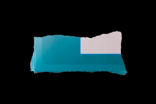 Isolated ripped paper piece. Torn blank paper with edges. photo