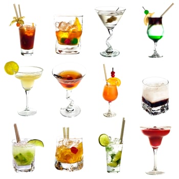 Cocktail collection  on white photo