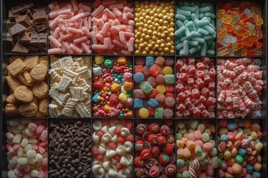 AI generated A large gift box filled with a variety of chocolates and cookies professional advertising food photography photo