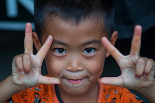 AI generated Close-up, Happy children playing outside with dirty hands, Generative AI photo