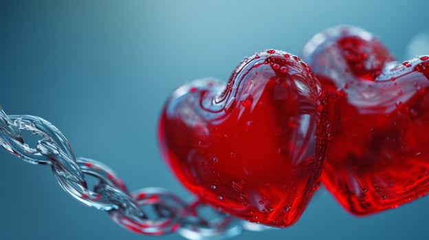 AI generated An artistic representation of intertwined hearts, illustrating deep and everlasting affection photo