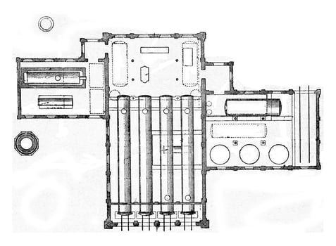 Plan a factory Stendal for injection of the woods, Method Rutgers, vintage engraving. photo