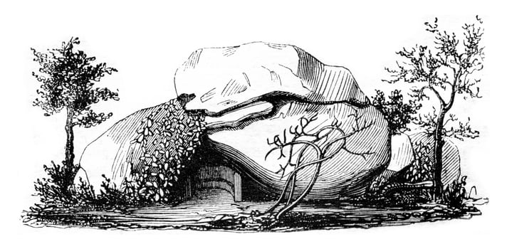 Napoleon's Cave in Ajaccio, vintage engraving. photo