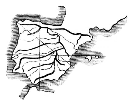 The Northwest Profile southeast still gives the same result, vintage engraving. photo