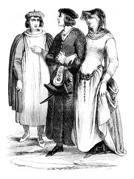 Bourgeois and Bourgeoisie, vintage engraving photo